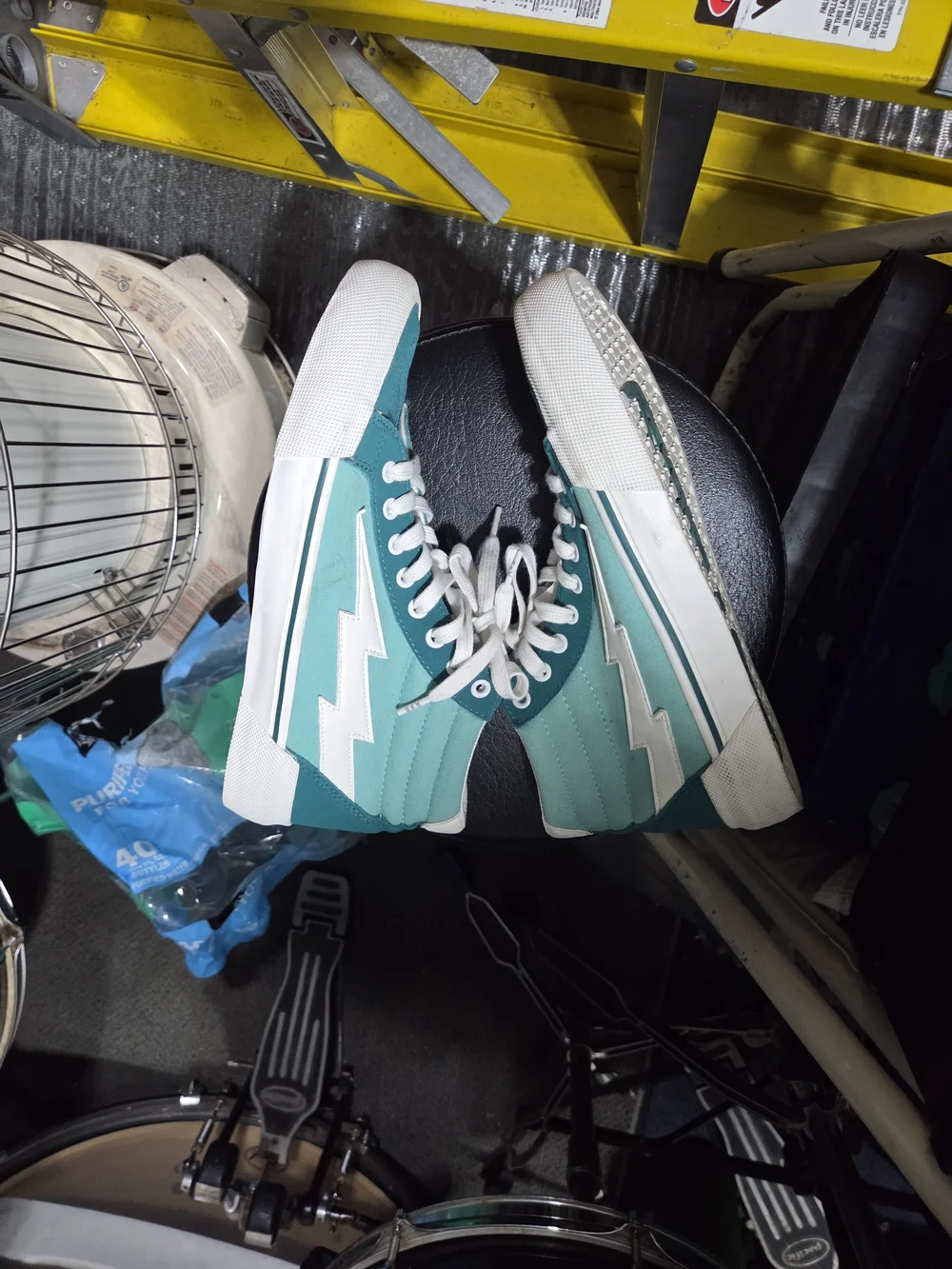 Revenge X Storm Teal High-Top Sneakers with White Lightning Accent Size 8m/9.5w